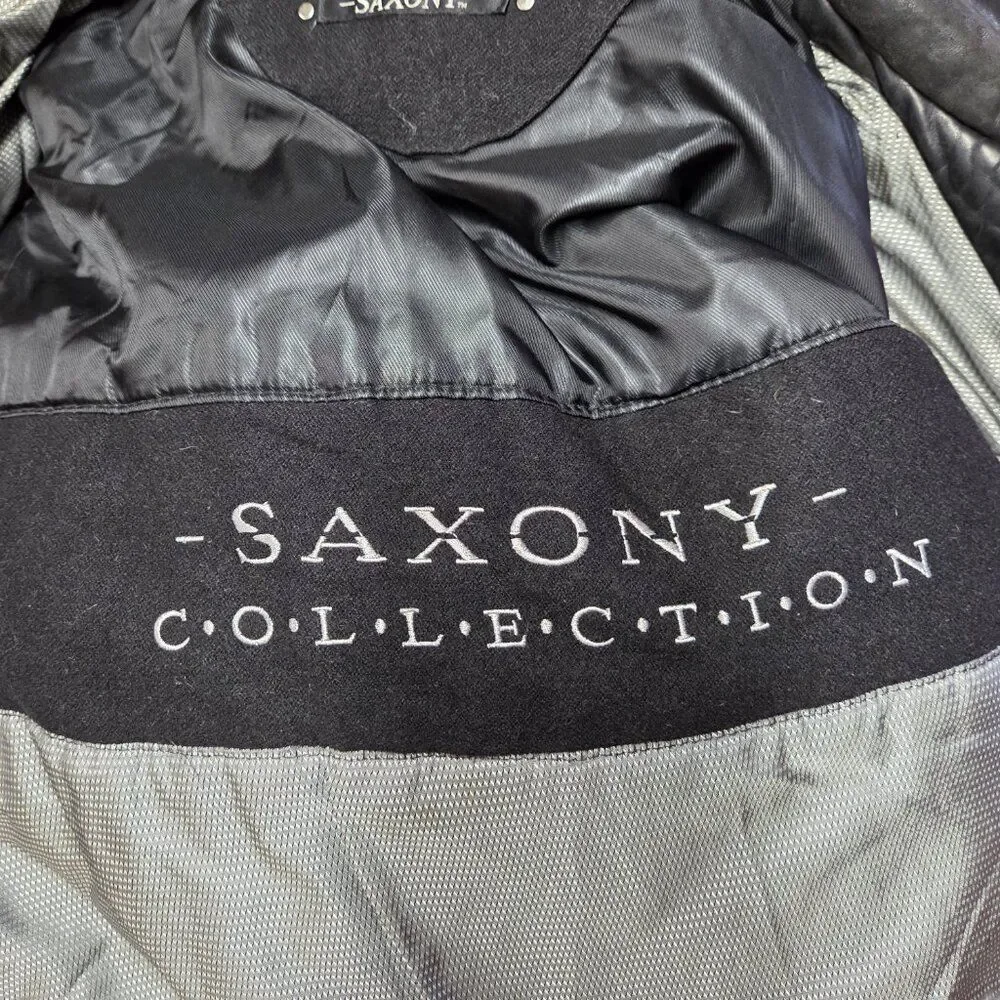 Saxony Vintage Leather Bomber Jacket | Men’s Size 40 | Black Full‎ Zip